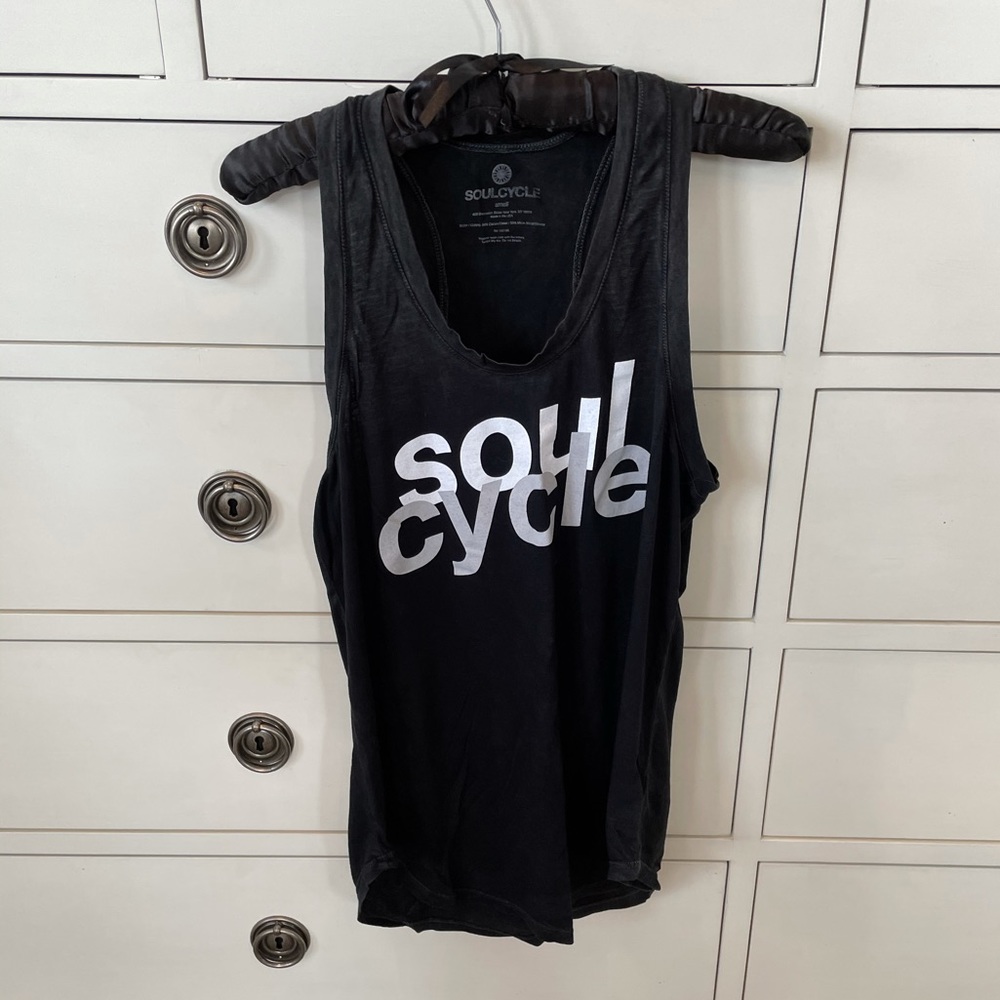 SOULCYCLE black graphic racerback tank top